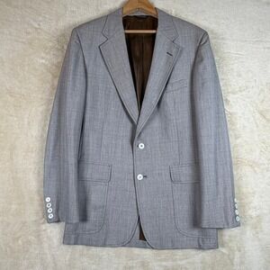 Vintage‎ Cricketeer Mens Gray Blazer Two Button Sport Coat Jacket Career Wear